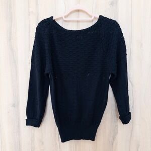VTG Kenneth Too Womens Knit Sweater‎ Size M Black Textured Whimsigoth Classic